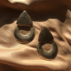 Vintage gold statement earrings